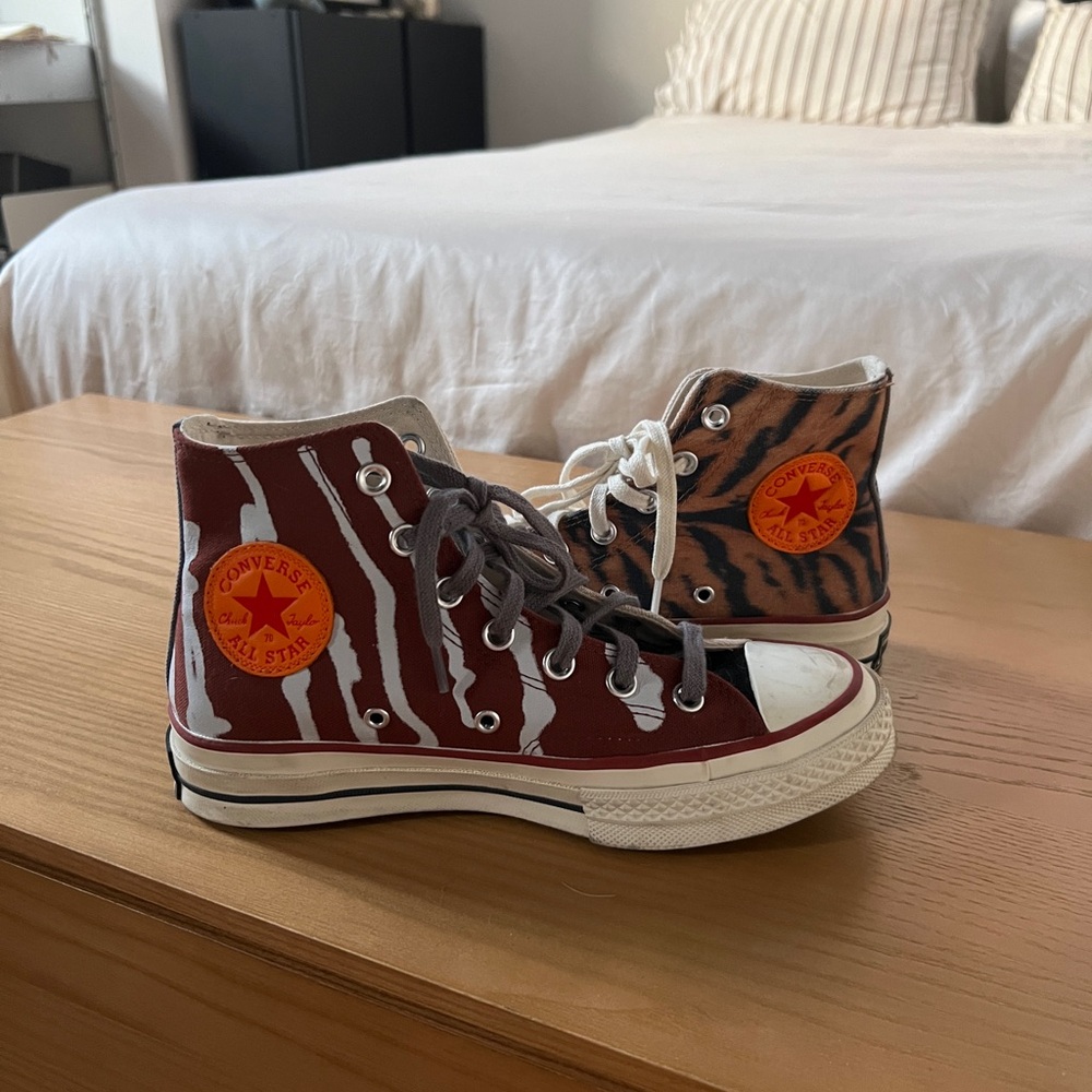 Come Tees x Converse High-Top Chuck Taylor with Zebra, Tiger, and Graffiti Print